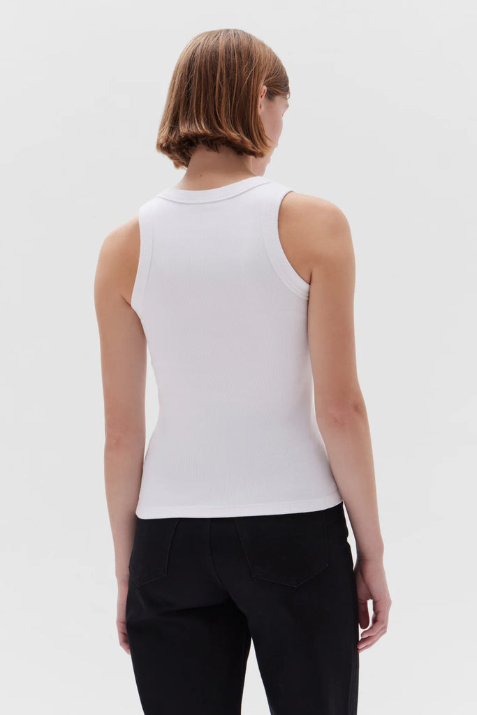 Miana Organic Rib Tank White