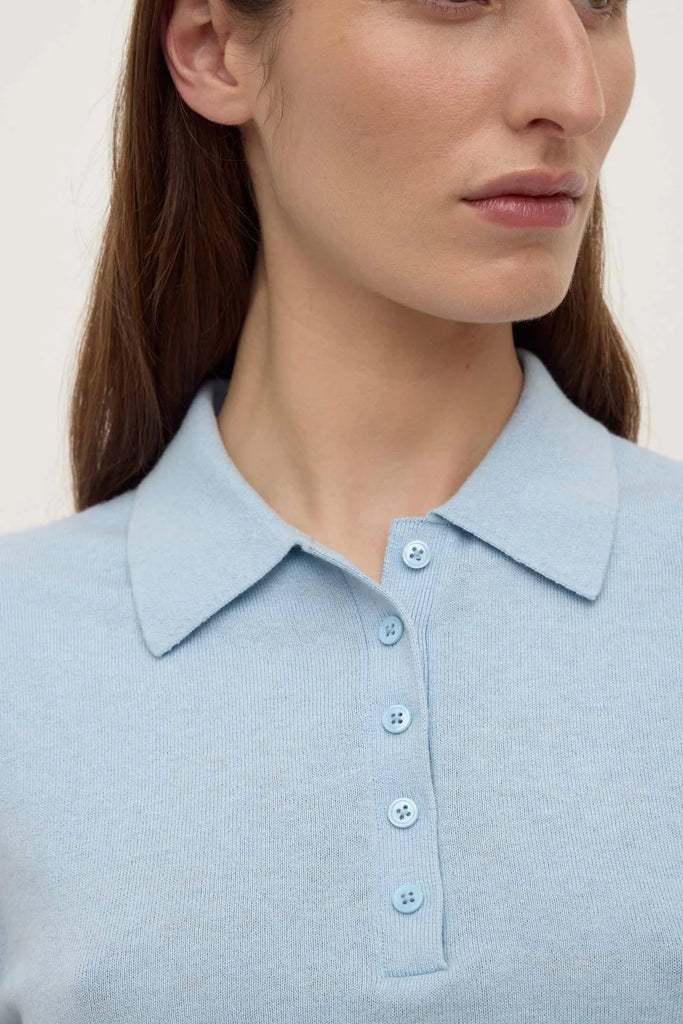 Sloane Cotton Cashmere Polo Salt