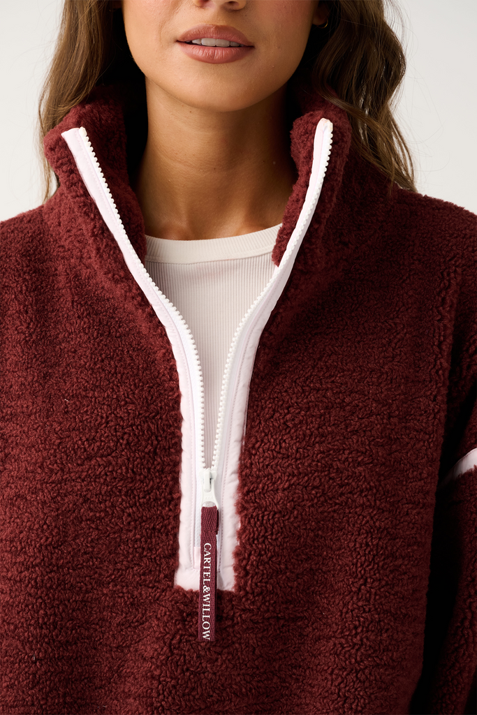 Margot Fleece Pullover Mulberry