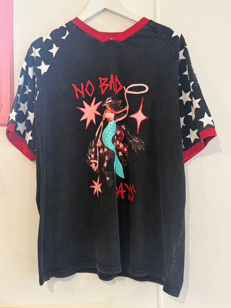 No Bad Days Oversized Tee - Washed Black