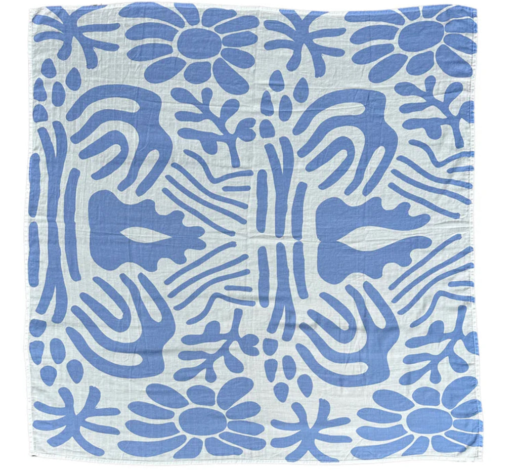 Golden child holiday patterned baby swaddle - golden blue