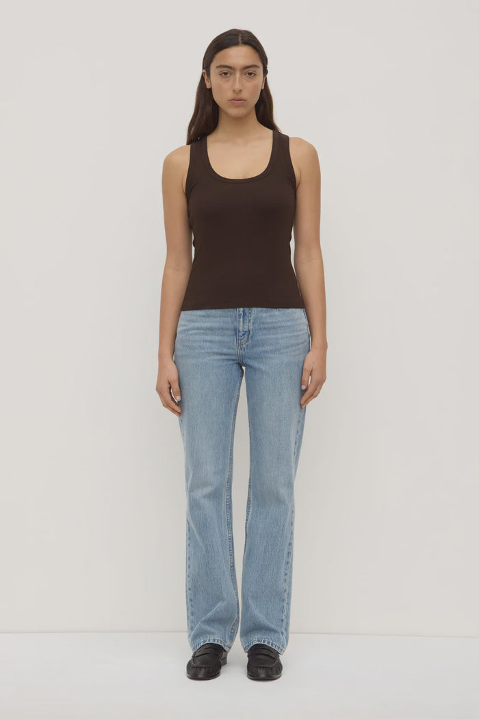 Robyn Scoop Neck Rib Tank Ganache