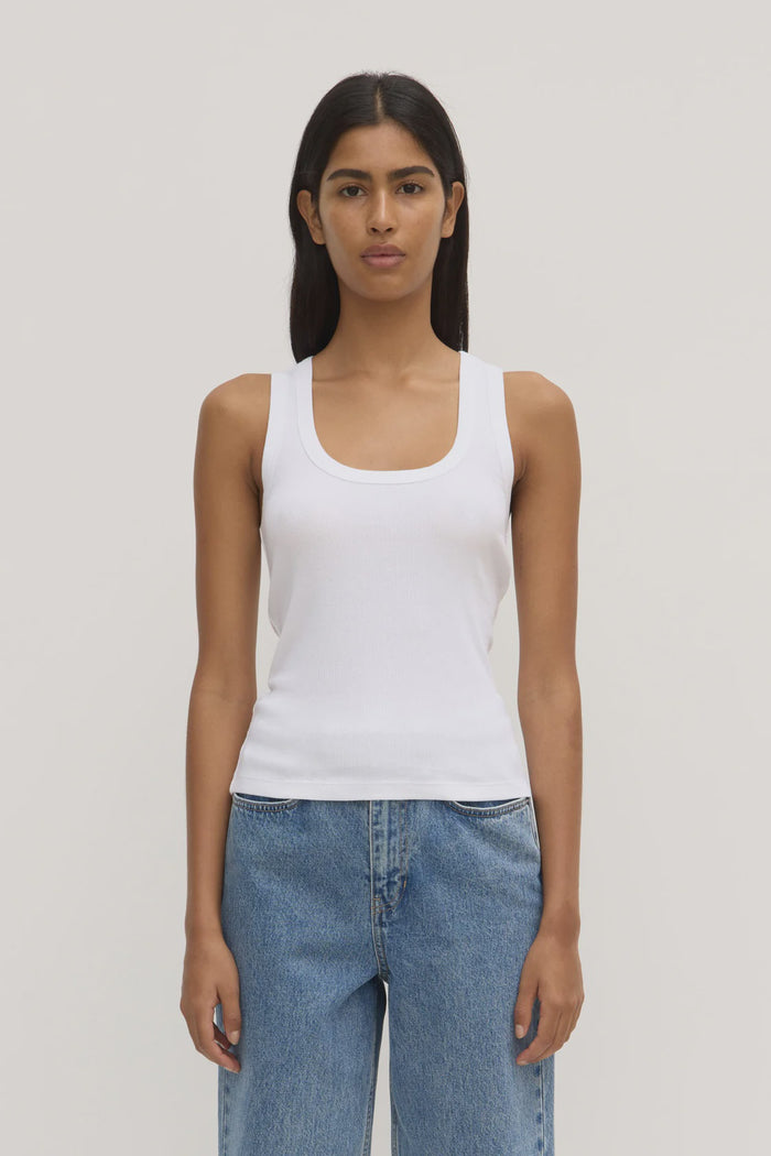 Robyn Scoop Neck Tank White