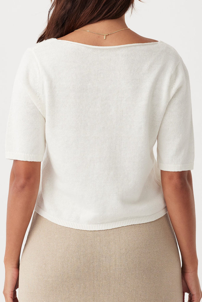 Poppy Short Sleeve Top Cream