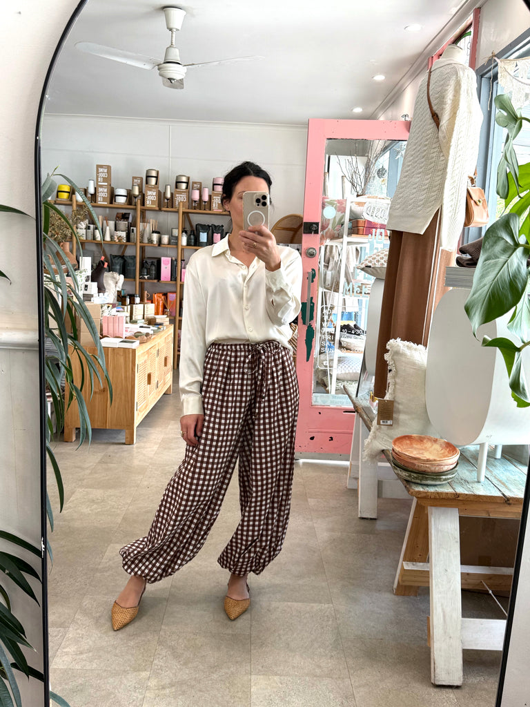 Havana Check Balloon Pant