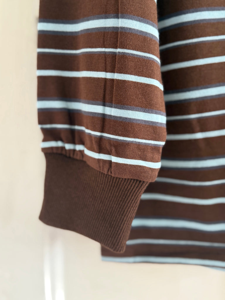 Brown blue stripe rugby top, by Frankie, Mika and max