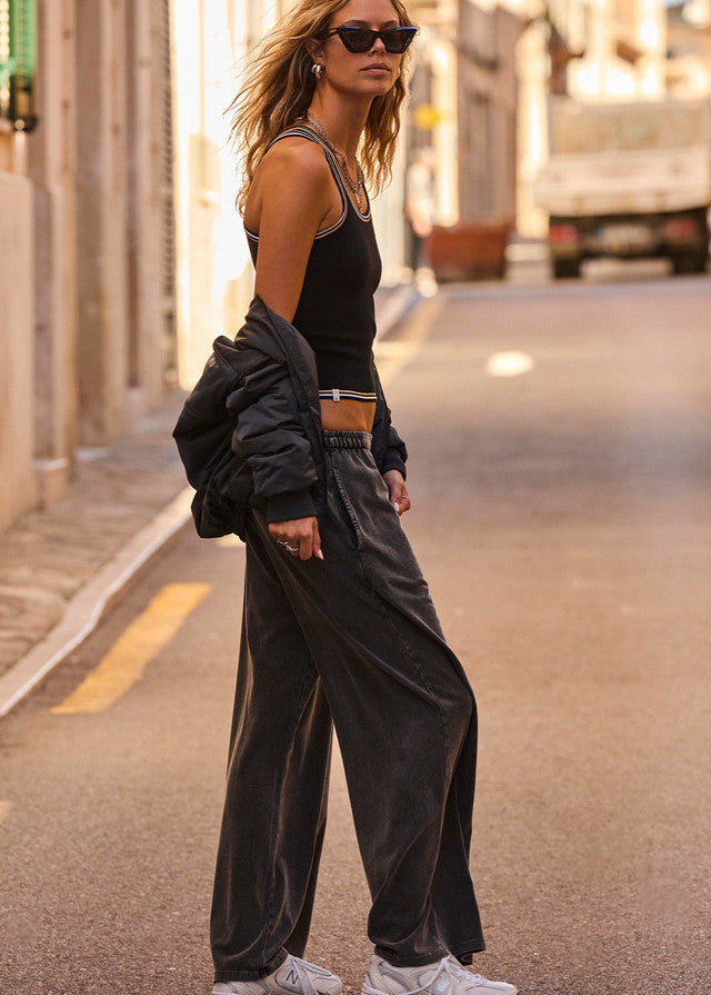 SOHO TOKIO WIDE LEG PANT Washed Black