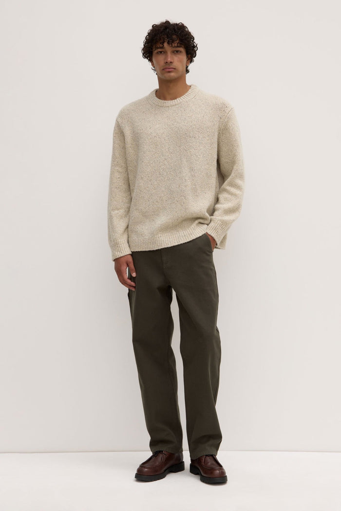Beckett Wool Blend Crew Neck Knit Oat Marle