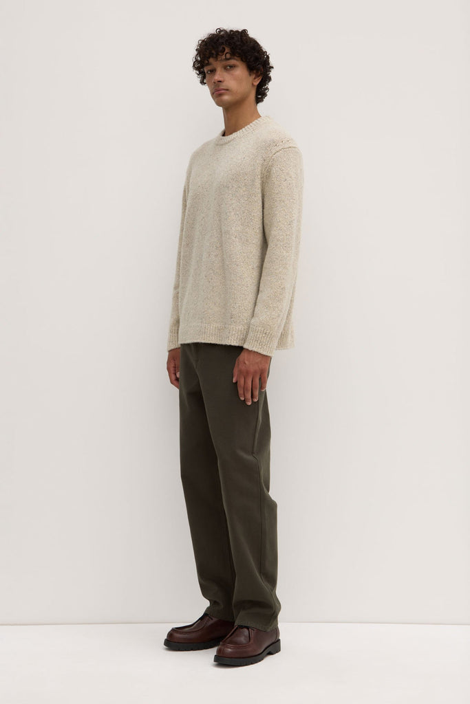 Beckett Wool Blend Crew Neck Knit Oat Marle