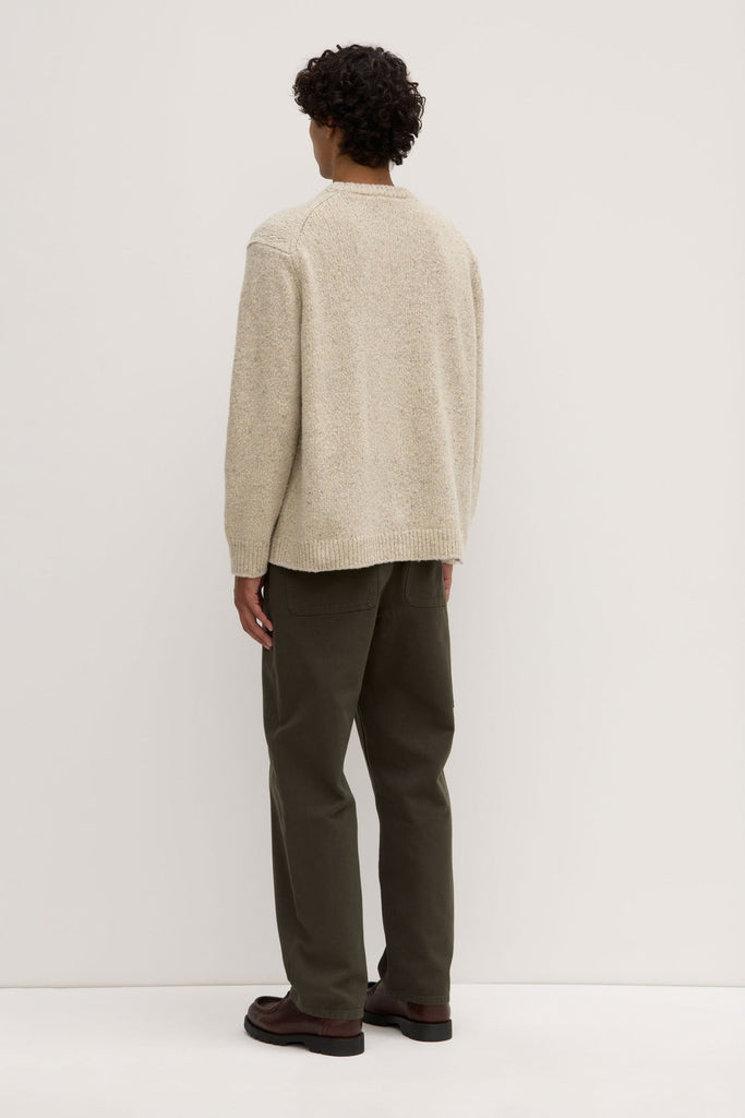 Beckett Wool Blend Crew Neck Knit Oat Marle