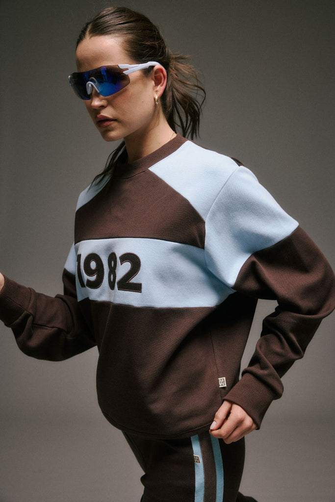 1982 Contrast Knit Sweatshirt Espresso