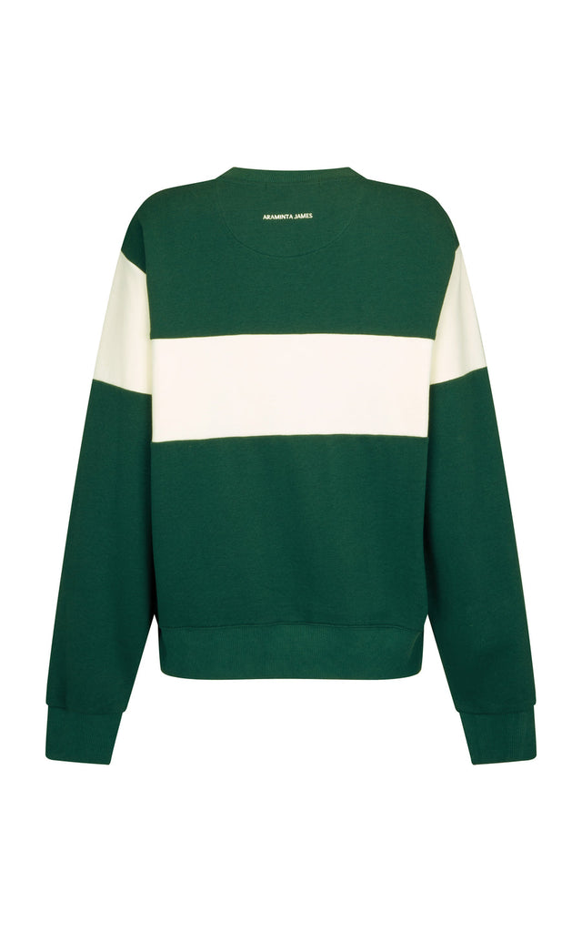 1982 Contrast Knit Sweatshirt Forest