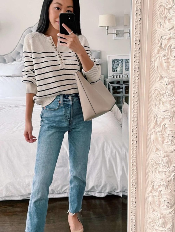 Gia stripe knit, little lies, Mika and max