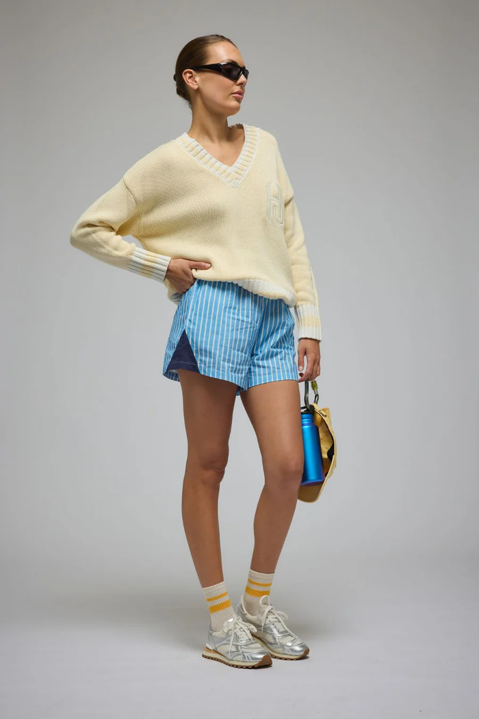 Aj v neck sweater lemon cream, Araminta James, Mika and max