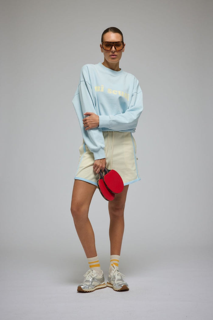 Mi Scusi Sweatshirt Washed Glacier, Araminta James, Mika and max
