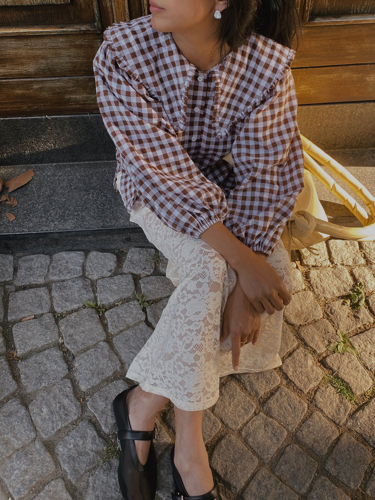 Birdie Shirt Chocolate Gingham