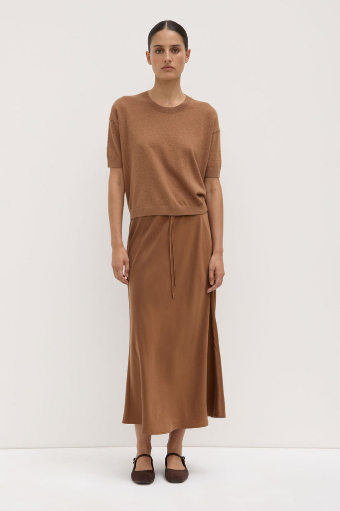 Vanya Cotton Cashmere Boxy Tee Bronze