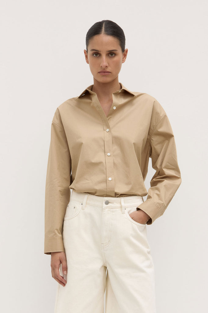 Marigold Poplin Shirt Tan