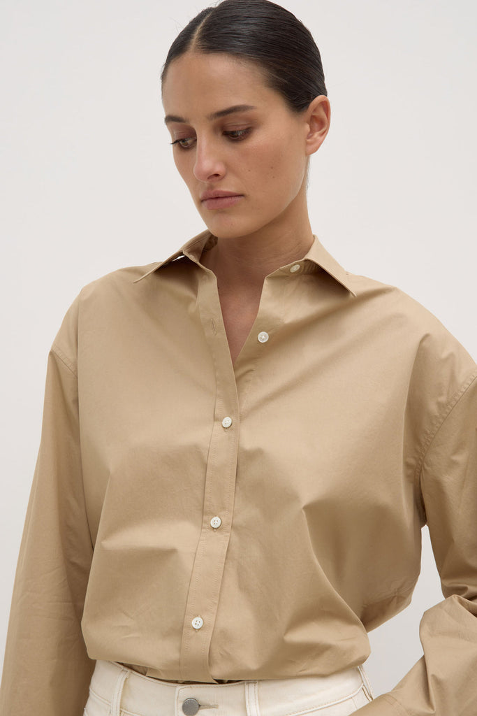 Marigold Poplin Shirt Tan