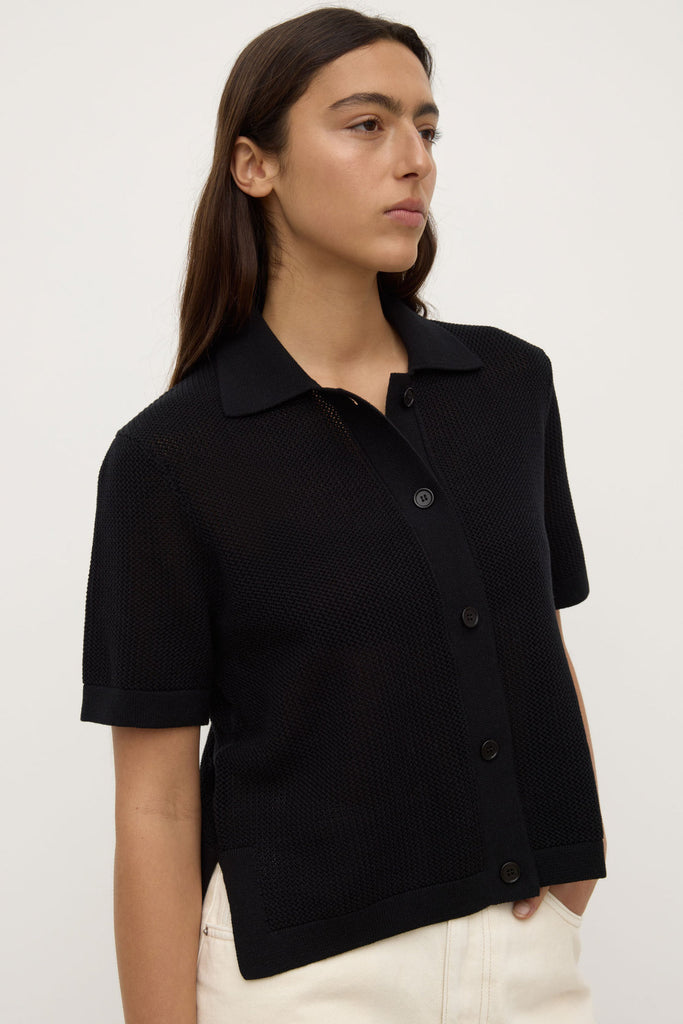 Kismet Knit Short Sleeve Shirt Black