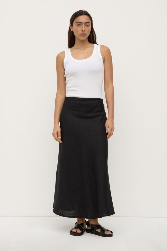 Melody  linen bias skirt, assembly label, Mika and max