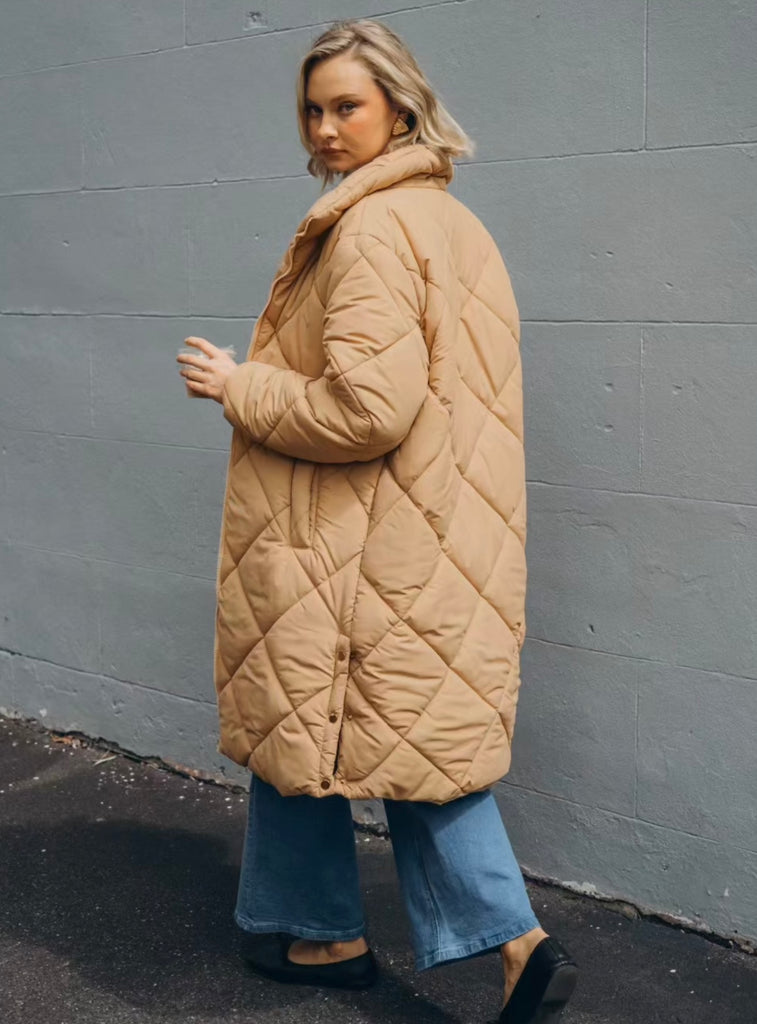 Long Line Puffer Caramel