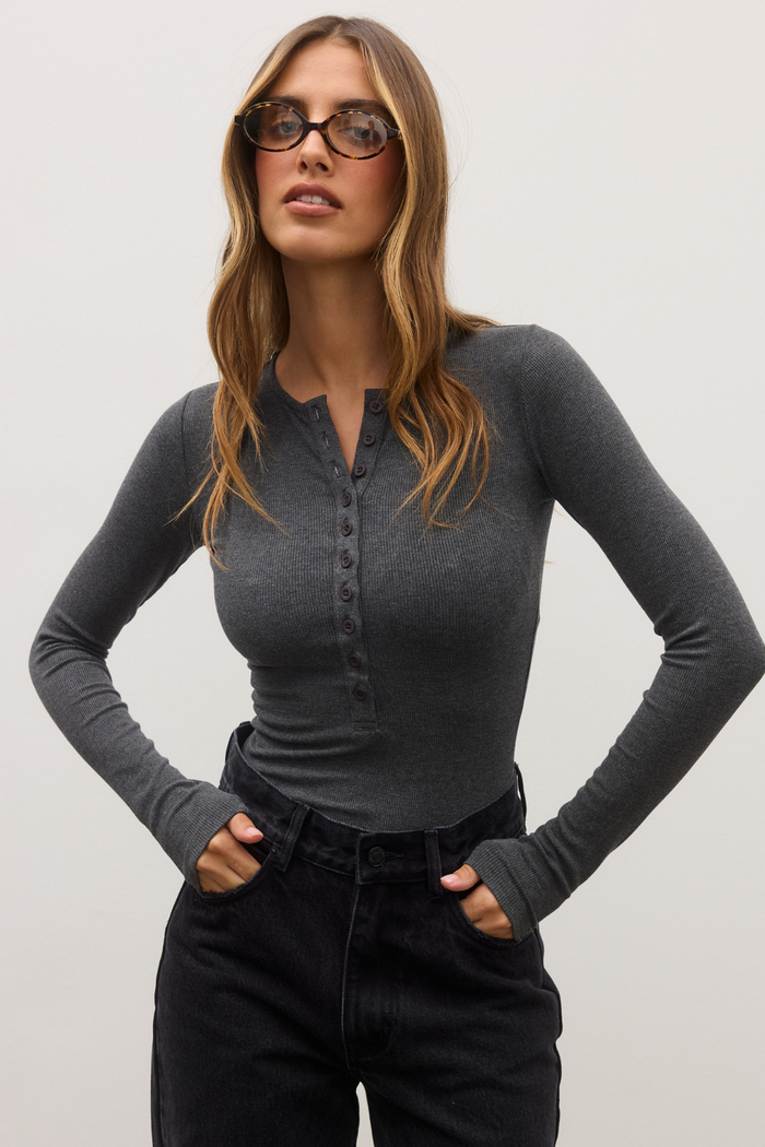 Lara Bodysuit Dark Heather Grey