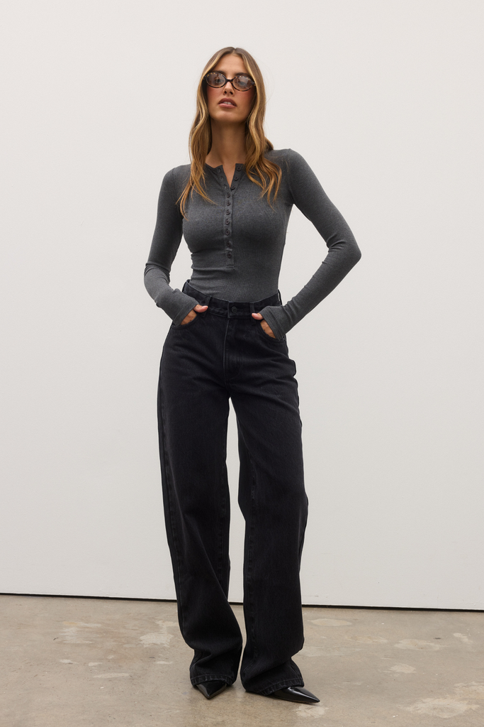 Lara Bodysuit Dark Heather Grey