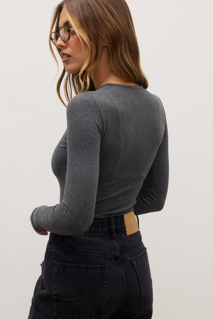 Lara Bodysuit Dark Heather Grey