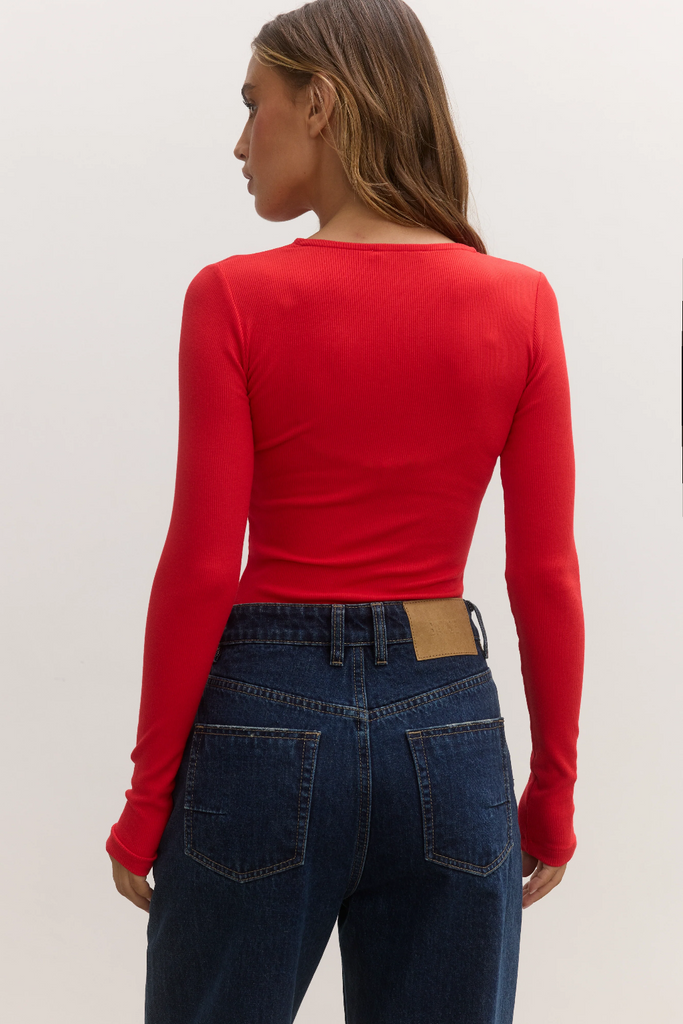 Lara Bodysuit Fire Engine Red