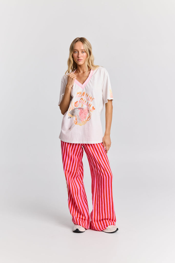 Flamin Galah V Neck Tee