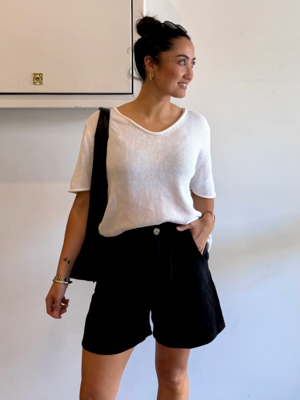 Spring Knit Tee White