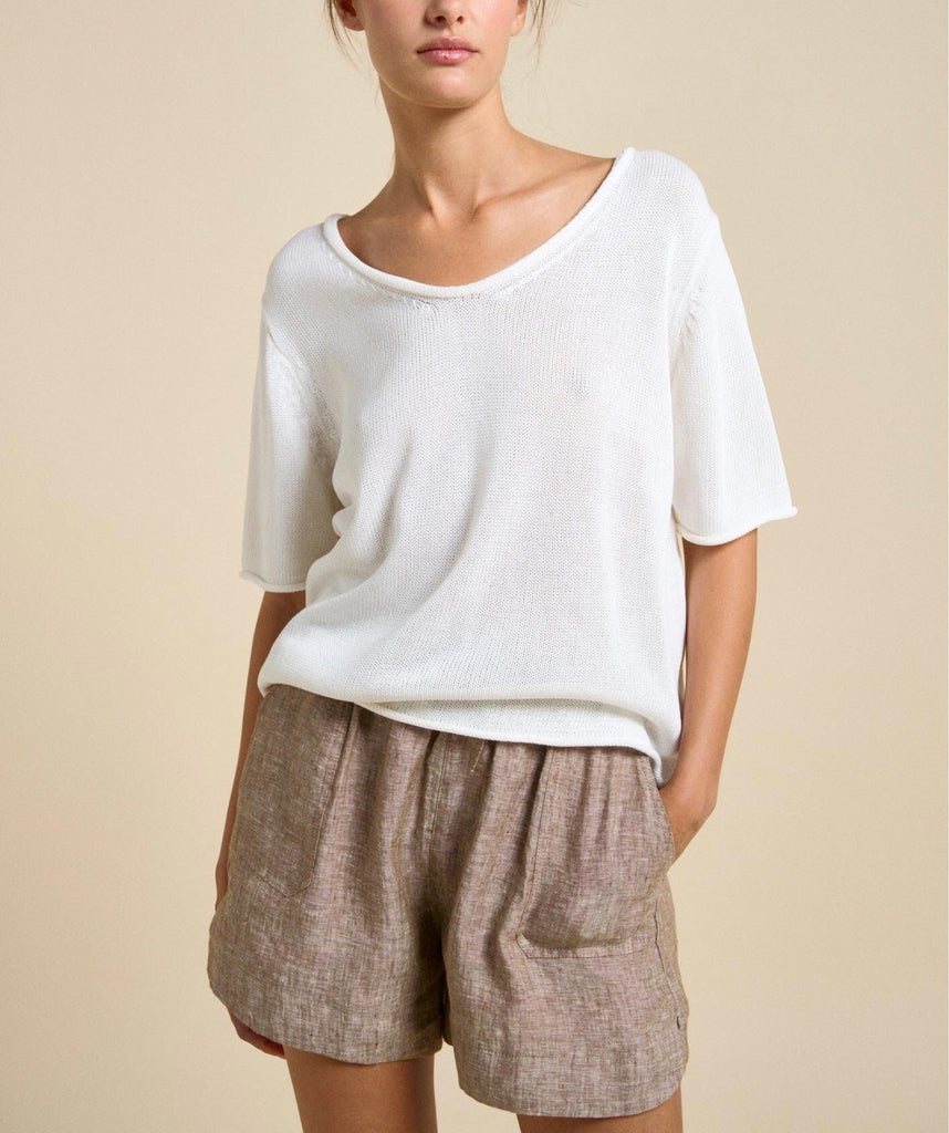 Spring Knit Tee White