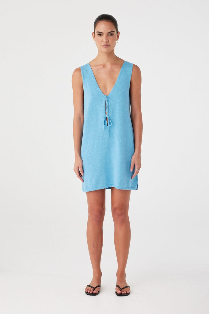 Poppy Mini Dress Cyan