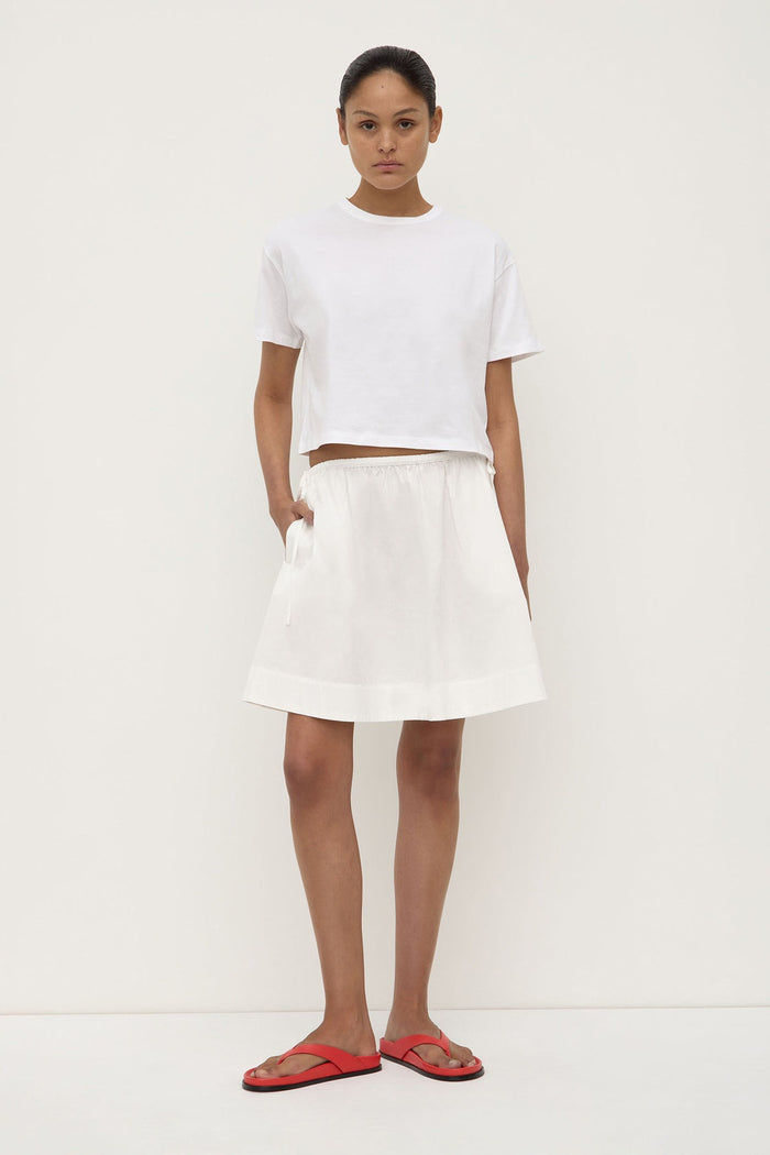Bella Poplin Skirt White