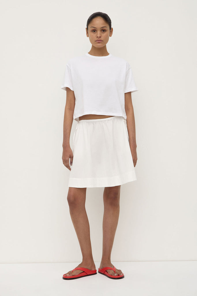 Bella Poplin Skirt White