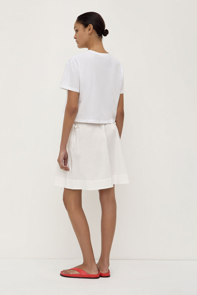 Bella Poplin Skirt White