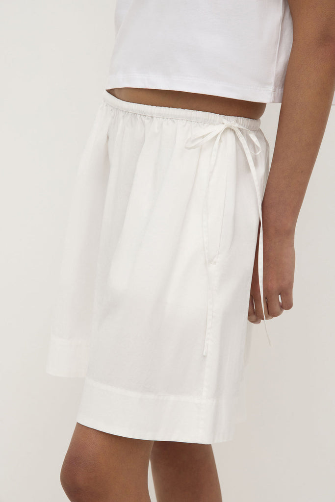 Bella Poplin Skirt White