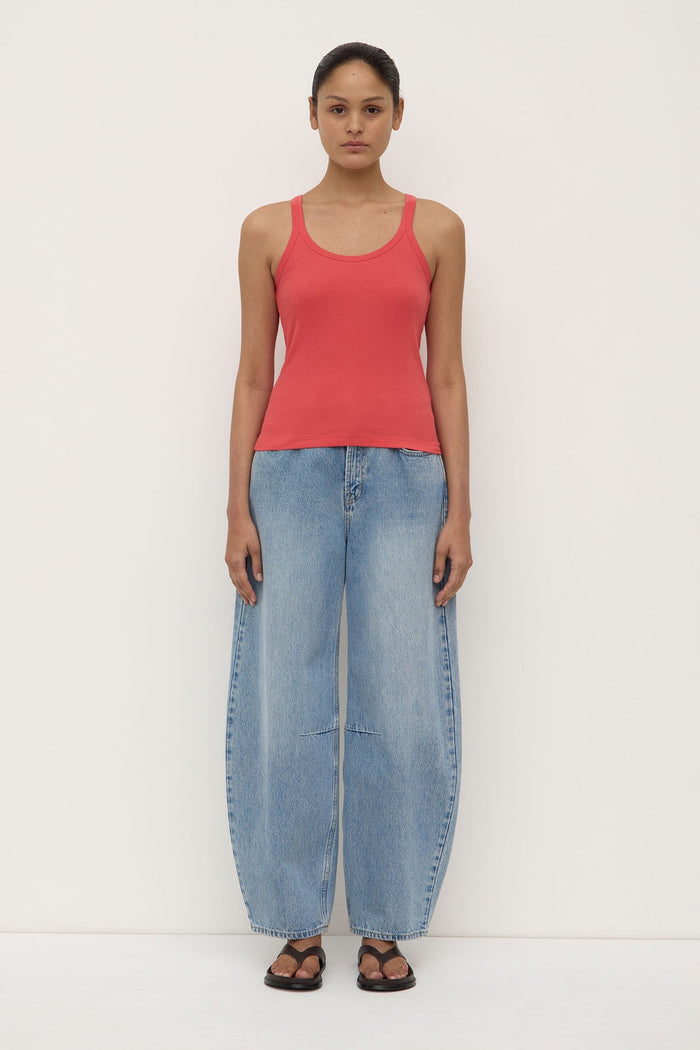 Charlie Rib Tank Washed Chilli - Mika and Max