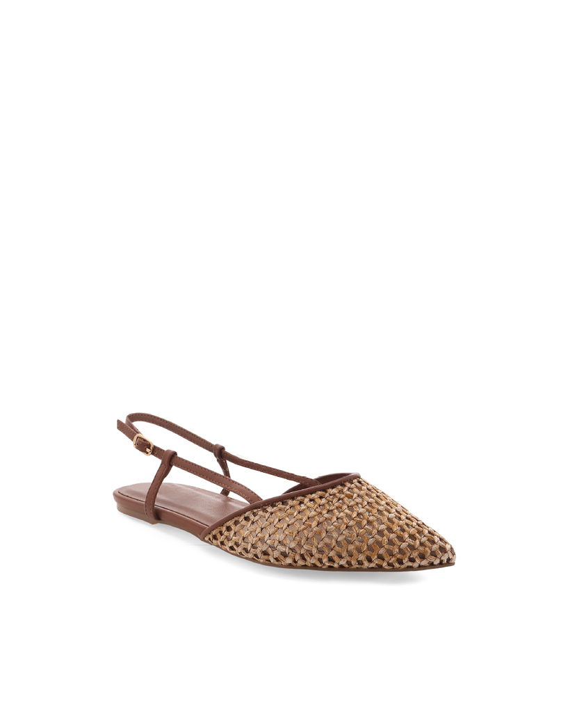 ALISON-DARK TAN-NATURAL RAFFIA - Mika and Max