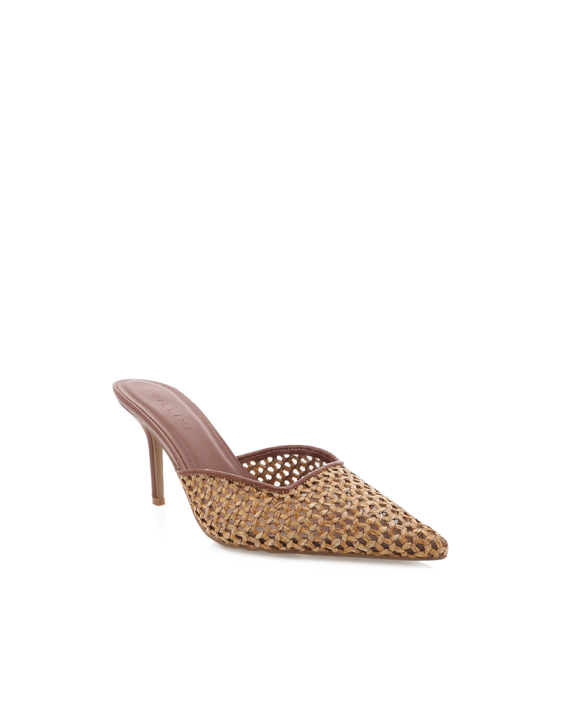 KIKO-DARK TAN-NATURAL RAFFIA