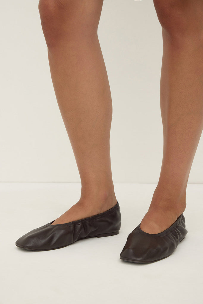 Marion Leather Ballet Flat Ganache
