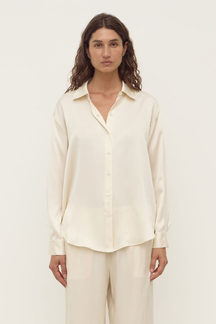 Pippa silk shirt cream, assembly label, Mika and max