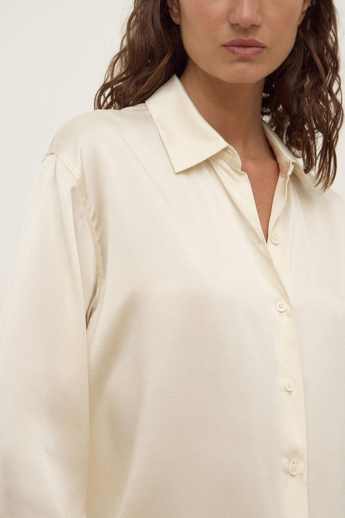 Pippa Silk Shirt Cream - Mika and Max