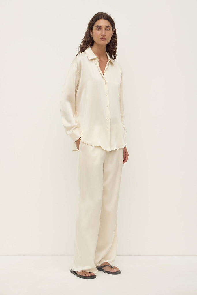 Pippa Silk Shirt Cream - Mika and Max