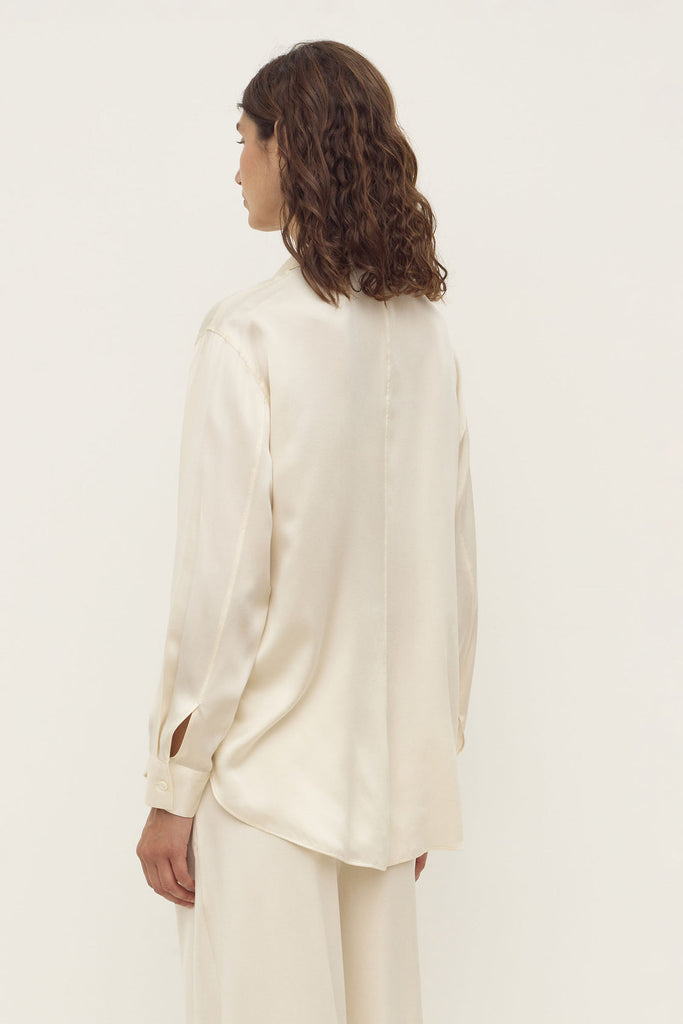 Pippa Silk Shirt Cream - Mika and Max