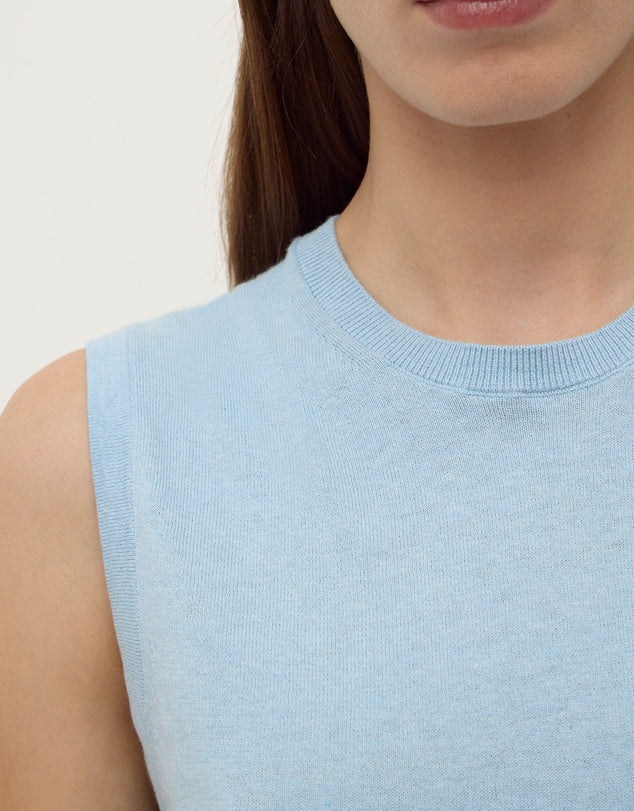 Helena Cotton Cashmere Vest Salt - Mika and Max