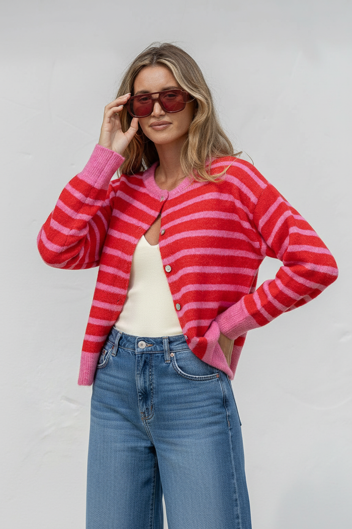 Zara Cardi Red Pink