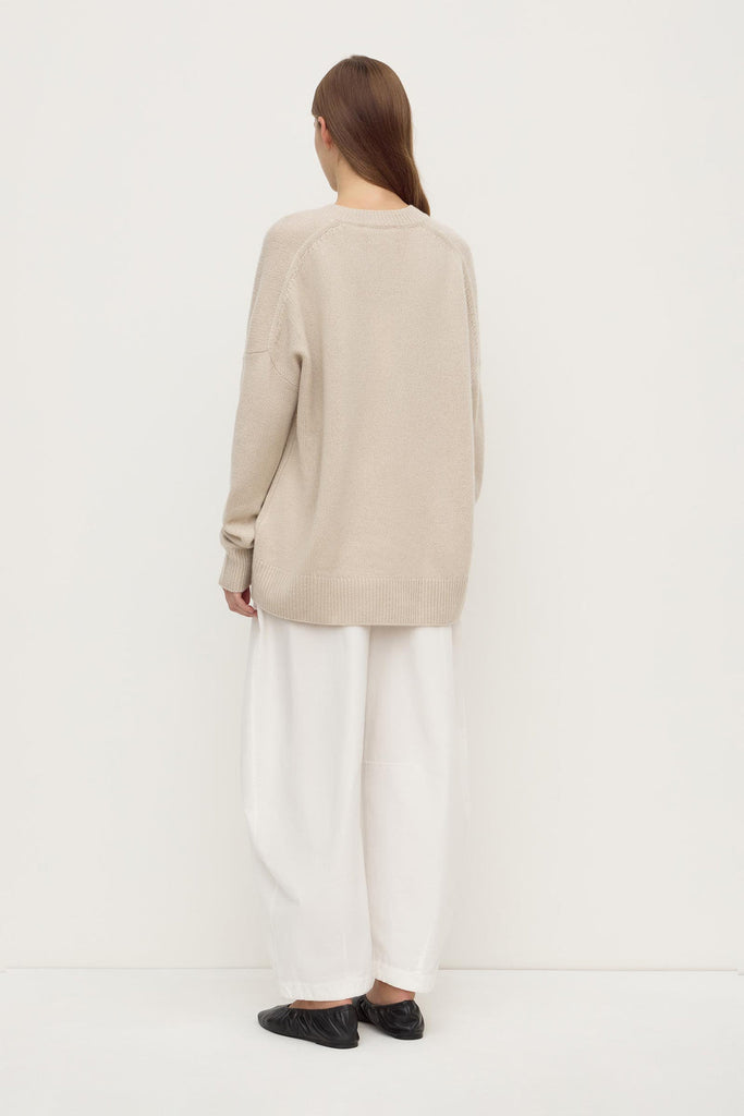 Alora Cashmere V Neck Knit Tapioca