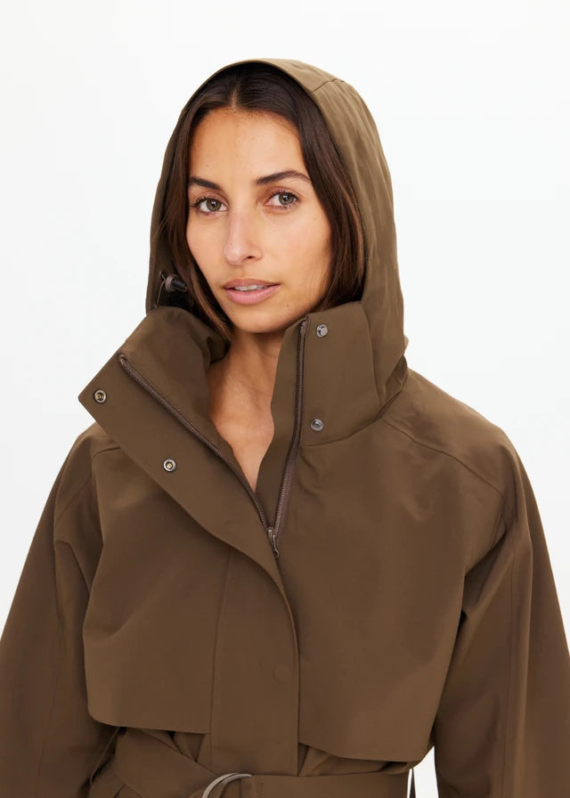 James Hooded Trench Olive